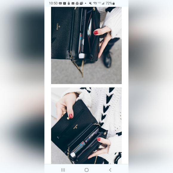 Classic Chanel lambskin wallet on chain black with gold - Picture 3 of 16